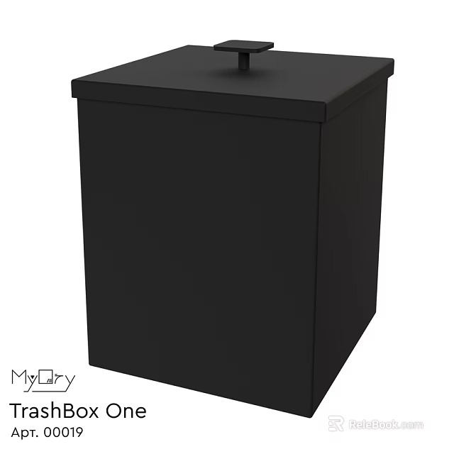 MyDry Black Square Laundry Waste Bin For Household Cleaning Supplies 3d model 