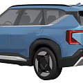 Blue SUV Car Exterior Design With Modern Features 3d model