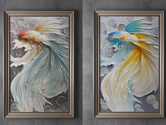 New Chinese Animal Painting Hanging Painting 3d model