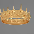 Exquisite Golden Crown Design Ring With Decorative Spikes And Shiny Metallic Finish