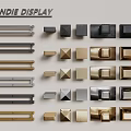 Modern hardware door handle metal handle long handle combination 3d model