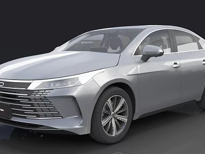 Silver Sedan Car With Modern Design Sleek Body And Alloy Wheels Front Grille 3d model
