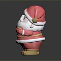 Festive Christmas Santa Claus Decorative Ornament Set With Red Gold Design Elements