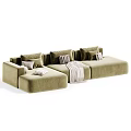 Modern Minimalist Double Seater Sofa With Cozy Decorative Pillows And Multiple Optional Soft Fabric Colors