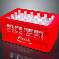 Red Coca Cola Storage Crate Filled with Glass Bottles for Daily Use