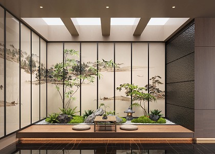 Modern Indoor Landscape Landscaping Landscape Setches Indoor Landscape Indoor Landscape Bryophytes Plant Heap 3d model