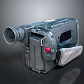 Vintage Sony Camcorder With Large Lens Display Screen And Red Button
