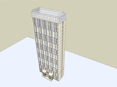 Modern High Rise Office Building With Glass Facade And Large Windows 3d model
