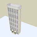 Modern High Rise Office Building With Glass Facade And Large Windows