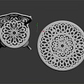 White Ornate Outdoor Furniture Set With Round Table And Carved Chair