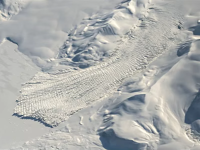 Stunning Glacier Natural Landscape With Snow Covered Mountain And Ice Texture 3d model