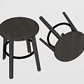 Modern Stool Low Stool Shoe Stool Wooden Stool Round Stool 3d model