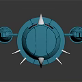Futuristic Blue Mechanical Creature With Round Body And Spiked Appendages