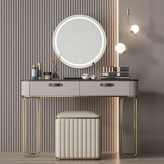 Light Luxury Dressing Table Stool Combination 3d model