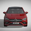 Red Mercedes Coupe With Black Roof Modern Front Design And Alloy Wheels