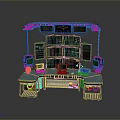 Futuristic High Tech Control Console With Multiple Screens And Data Displays