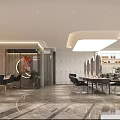 Modern Elegant Beauty Hair Salon Interior With Marble Floor Mirrors And Styling Chairs