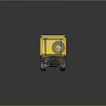 Yellow Dump Truck Model on Gray Surface With Clear Reflection and Detailed Design