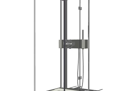 Shower Sauna Modern Design with Glass Enclosure Steam Function and Control Panel 3d model