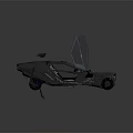 Futuristic Concept Car With Open Doors Dark Exterior And Modern Interior Design