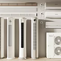 Various Modern Air Conditioners And Fans Including Standing Wall Mounted Tower Models 3d model