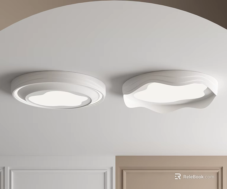 Modern White Ceiling Lights With Sleek Design For Contemporary Home Interior Lighting 3d model