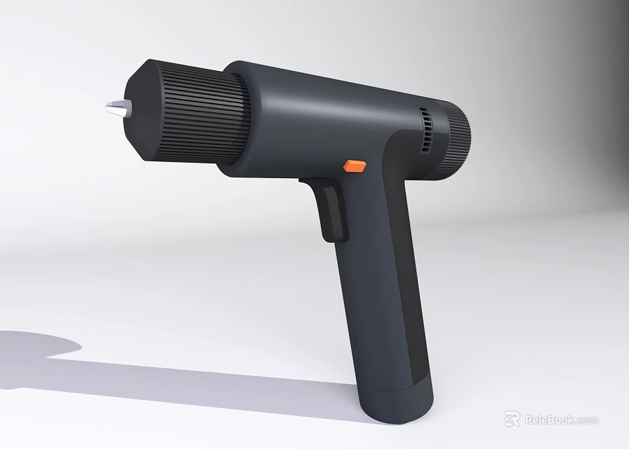 Industrial Equipment Handheld Tool With Black Design Orange Button And Ergonomic Handle 3d model 