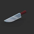 Professional Kitchen Knife With Silver Blade And Red Handle For Cooking