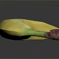 Fresh Ripe Banana With Yellow Peel And Green Stem Healthy Fruit