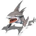 Mutant Creatures Shark Monster Game Character 3d model