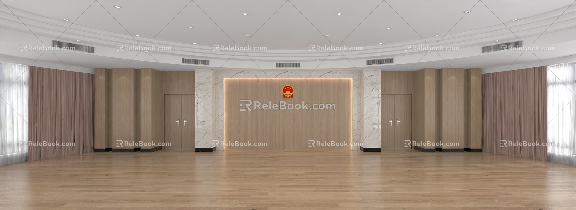 Report Hall Report Hall Rostrum Stage Round Conference Hall 3d model