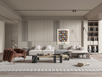 modern living room 3d model