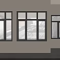 Modern Black Frame Casement Windows With Clear Glass On White Interior Wall