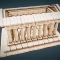Classical European Architecture Featuring Row of Columns Pediment Stone Base Steps and Roof