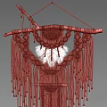 Bohemian Style Macrame Wall Hanging With Feather Decor And Wooden Dowel