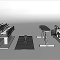 Fitness Sports Equipment Including Dumbbell Rack Barbells Flat Bench And Rowing Machine