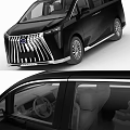 Black MPV Car With Vertical Front Grille Alloy Wheels And Leather Interior Seats