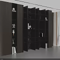 Elegant Modern Wooden Bookcase With Built in Lighting Shelves And Decor Items