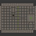 Detailed Urban City Model with High Rise Buildings and Snow Covered Architecture