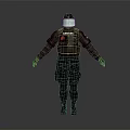 Game Movie Character In Black Tactical Gear With Helmet And Chest Emblem Design