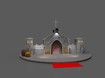 European-style cartoon architecture 3d model European-style cartoon architecture 3d model