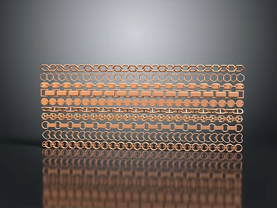 Fashion Clothing Decorative Metal Rings With Geometric Pattern Design Elements 3d model