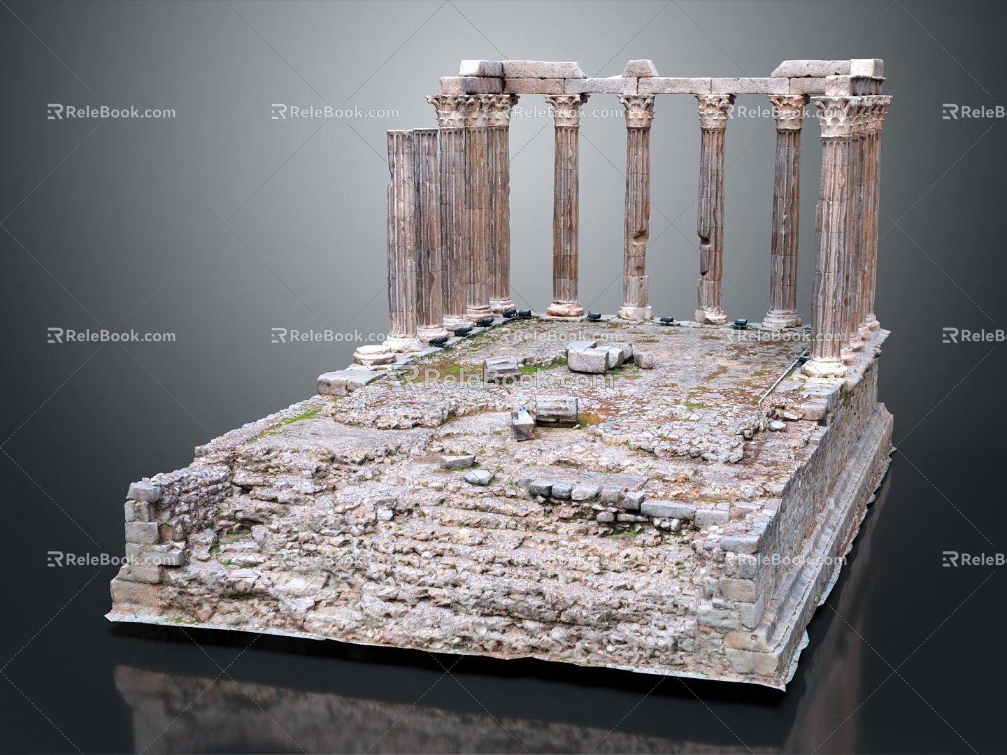 European-style ruins Roman Temple of Evora Temple Temple ruins Totem Tribal Totem Ancient ruins 3d model