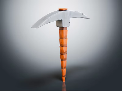 Sturdy High Quality Hardware Tool With Metal Head And Orange Wooden Handle 3d model Sturdy High Quality Hardware Tool With Metal Head And Orange Wooden Handle 3d model