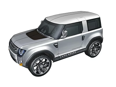 Silver Two Door SUV With Modern Rugged Design And Black Alloy Wheels 3d model