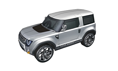 White Land Rover Off-Road 3d model