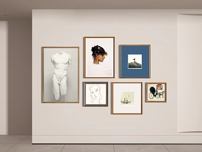 Modern Photo Wall Hanging Painting Combination Painting Hanging Painting Decorative Painting 3d model