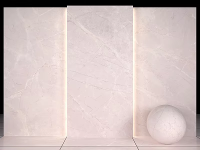 Marble Wall Components With LED Lighting And Decorative Sphere Design 3d model