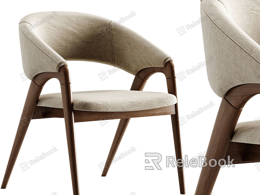 Modern ARC Solid Wood Fabric Chair Dining Chair model