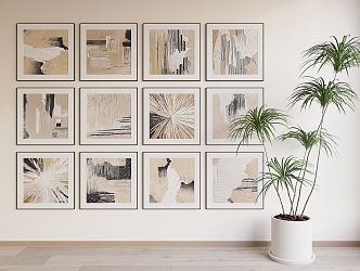 Modern Hanging Paintings 3d model